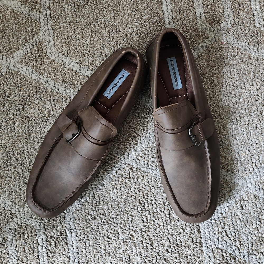 Savannah Brown Leather Slip-On Loafers
